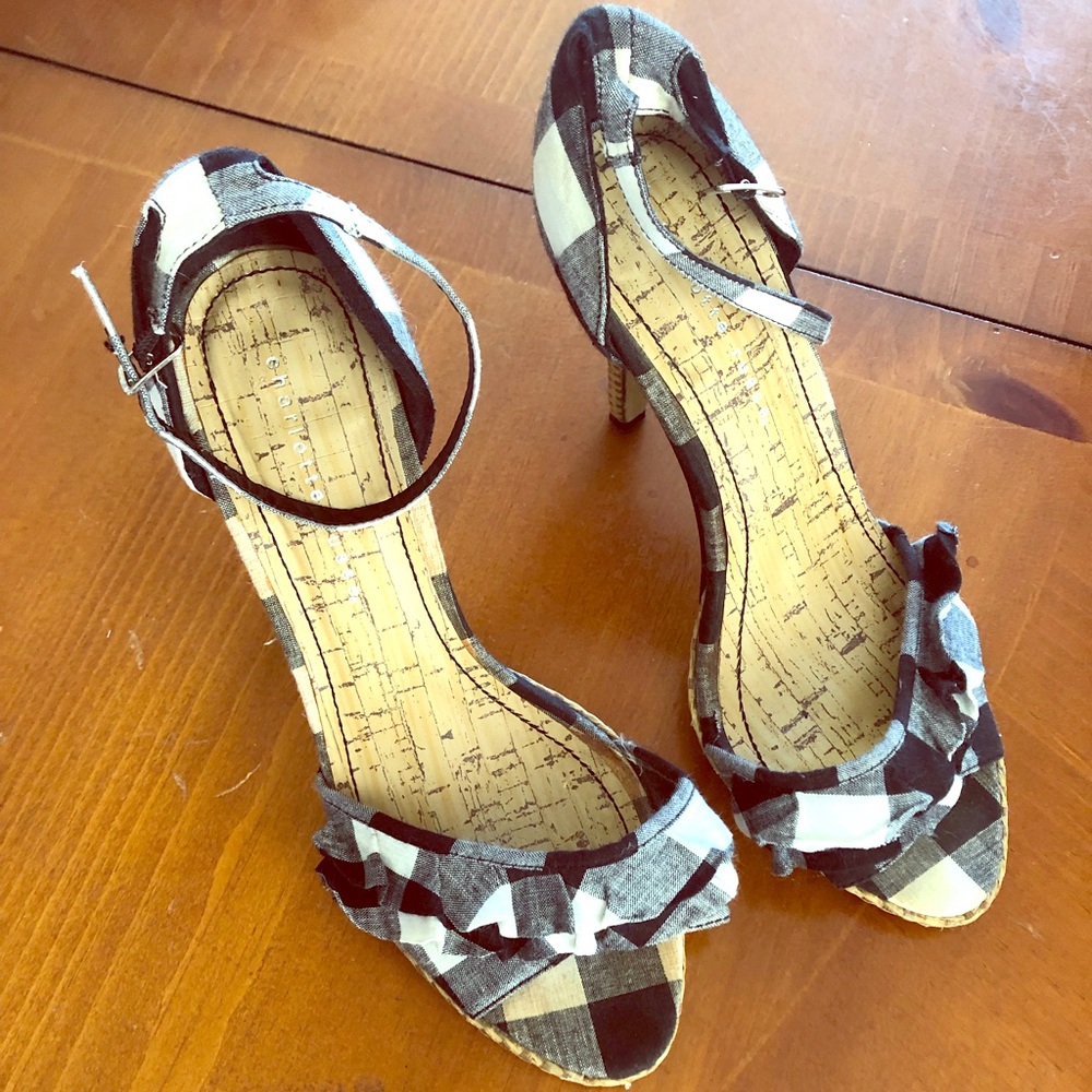 Black and white heels